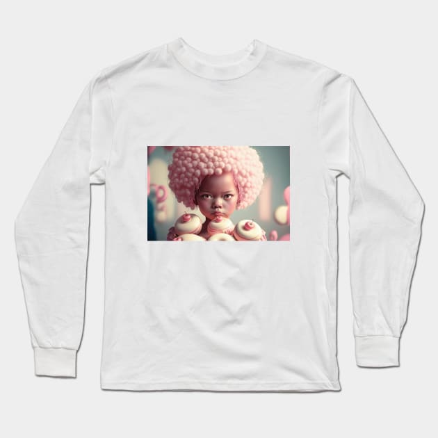 Girl girl holds up yummy donuts Long Sleeve T-Shirt by Vooble